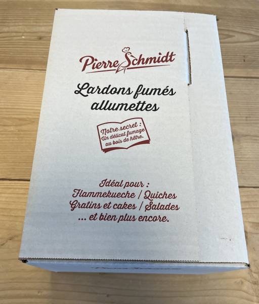 Lardons allumettes fumés surgelés 2KG PIERRE SCHMIDT de Reischtett Bas Rhin Alsace